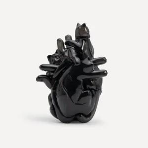 Cat Heart Sofubi-four distinct kitties merge to form a translucent human heart