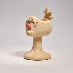 Classic Jester Nose Fragrance Holder-this handmade fragrance holder features a striking red clown nose and quirky expression