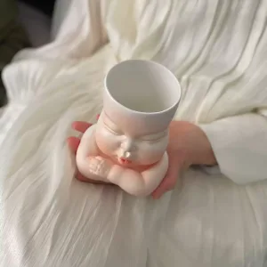 Whimsical Ceramic Smooch Mug-this hand-painted mug features a cute puckered face ready for a shy kiss.