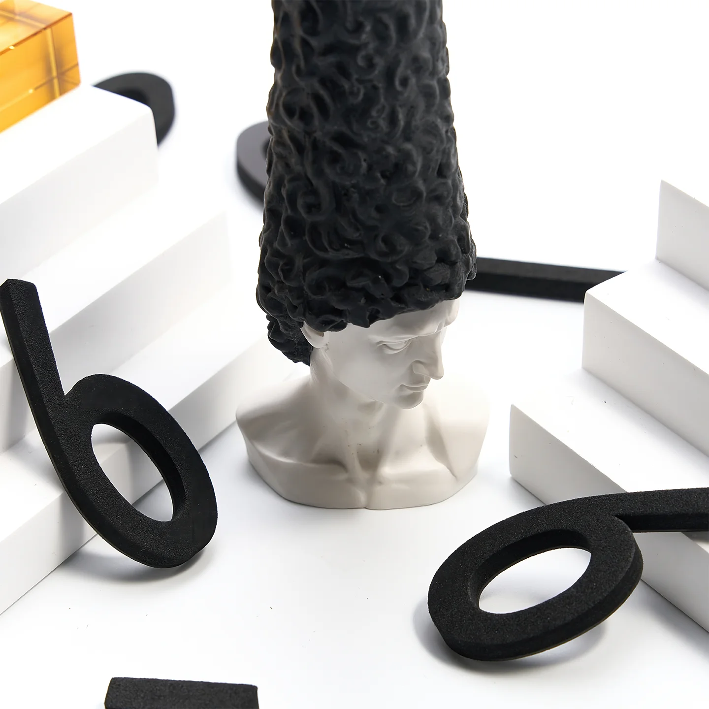 Bald David Bust Scented Candle–Unique & Thoughtful Gifts for Meaningful Moments-black3 Bald David Bust Scented Candle–The scented candle's wax 'hair' slowly melts away as it burns