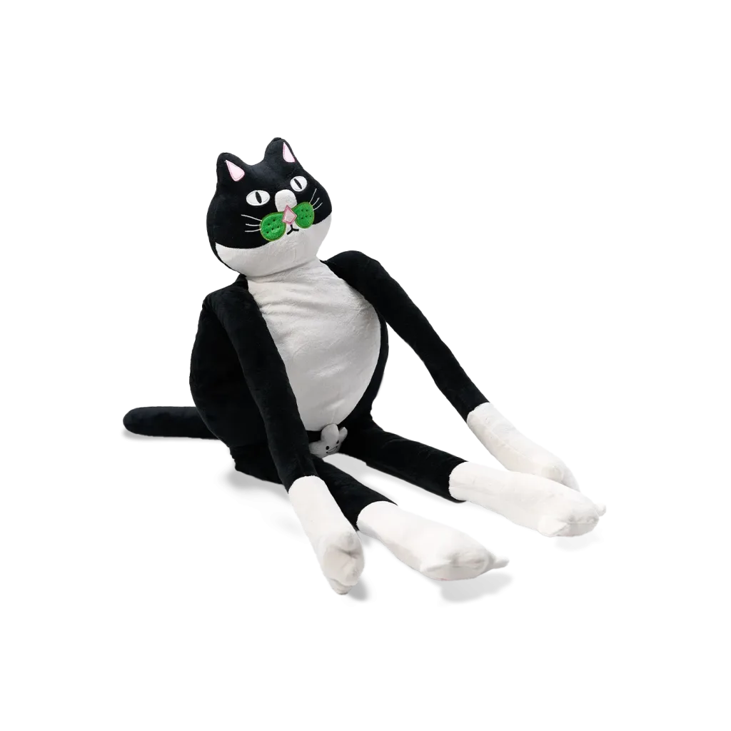 Tuxedo Cat Plush Body Pillow-Modeled after a real stray cat adopted by the designer