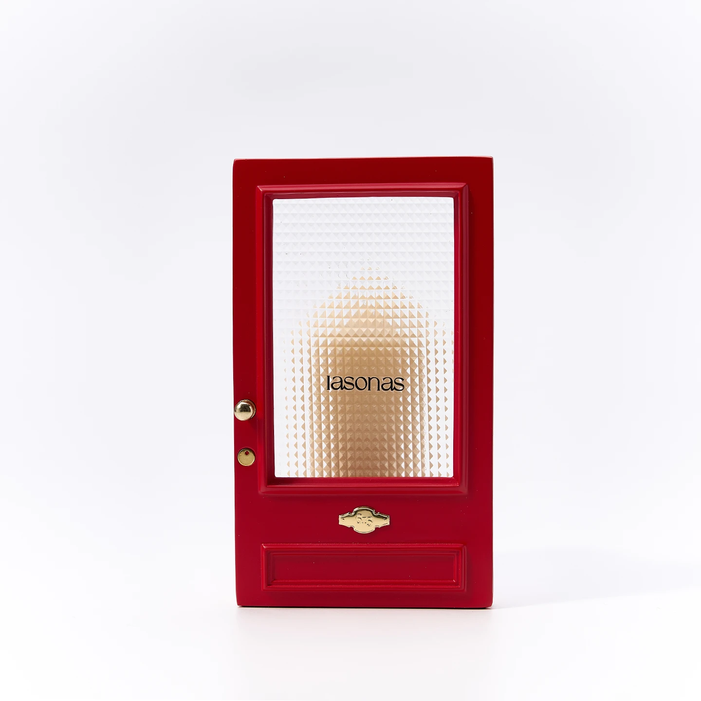 Cinematic red door Candle Holder-Unique & Thoughtful Gifts for Meaningful Moments Cinematic red door Candle Holder-Inspired by The Odyssey, this red gate features a textured optical lens that transforms candlelight into a dreamy, cinematic ripple.