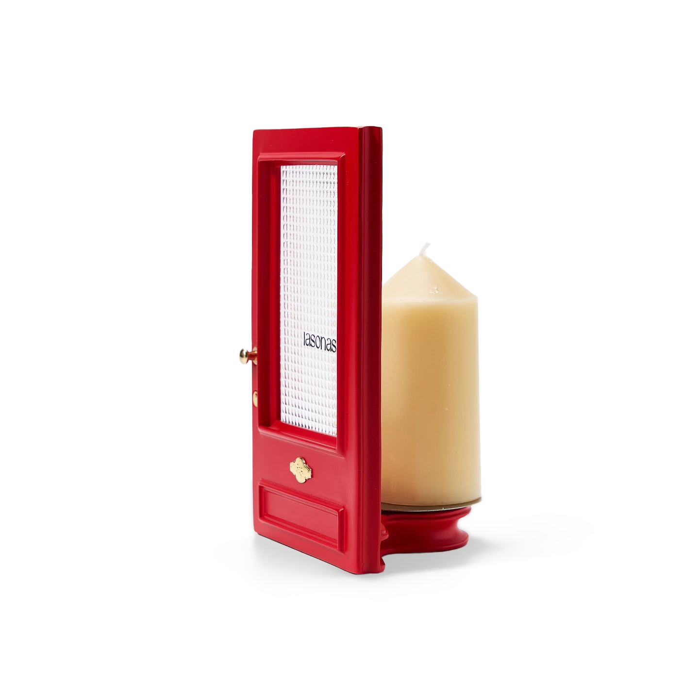 Cinematic red door Candle Holder-Unique & Thoughtful Gifts for Meaningful Moments Cinematic red door Candle Holder-Inspired by The Odyssey, this red gate features a textured optical lens that transforms candlelight into a dreamy, cinematic ripple.