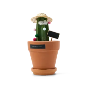 Friendly Cactus Desk Plant-Bring a smile and good fortune to any space with this whimsical cactus planter.