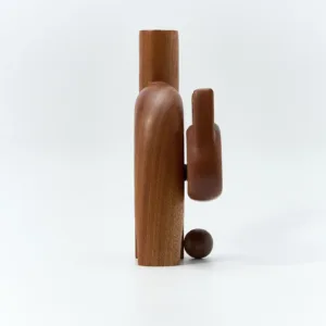Whimsical Wooden Cat Vase-This wooden cat vase, inspired by playful cat expressions, is a truly unique object.
