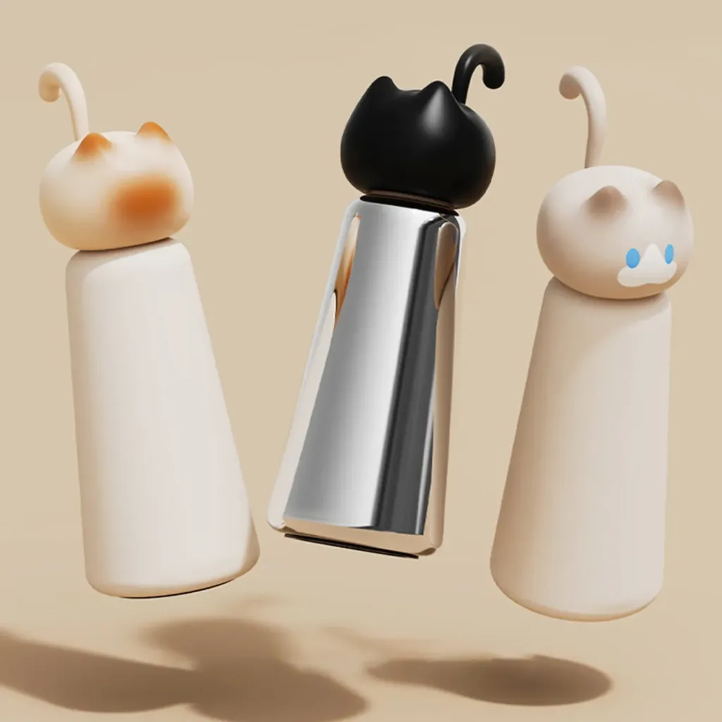 Cat Insulated Water Bottle-Delightful cat insulated water bottle for warm drinks and good vibes.