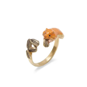 Hamsters Ring-Wear pure delight with this adorable sleeping hamster ring, complete with sunflower seeds.