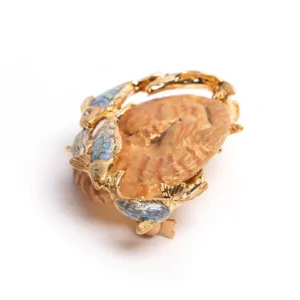 Saturn Cat`s Dream Brooch-This beautifully made brooch captures a blissful cat dreaming of fish.