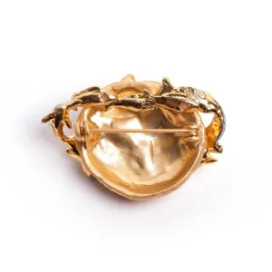 Saturn Cat`s Dream Brooch-This beautifully made brooch captures a blissful cat dreaming of fish.