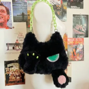 Cool Cat Bag-This plush black cat backpack is a thoughtful gift, a truly unique object.