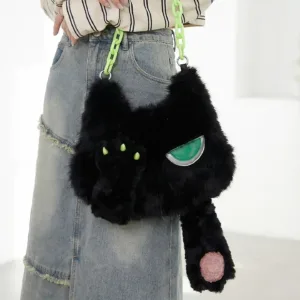 Cool Cat Bag-This plush black cat backpack is a thoughtful gift, a truly unique object.