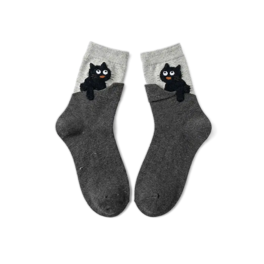 Peekaboo Black Cat Socks-Step into comfort with these adorable cat peeking ankle socks