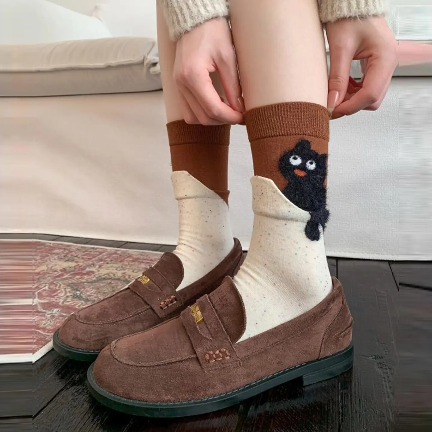 Peekaboo Black Cat Socks-Unique & Thoughtful Gifts for Meaningful Moments Peekaboo Black Cat Socks-Step into comfort with these adorable cat peeking ankle socks