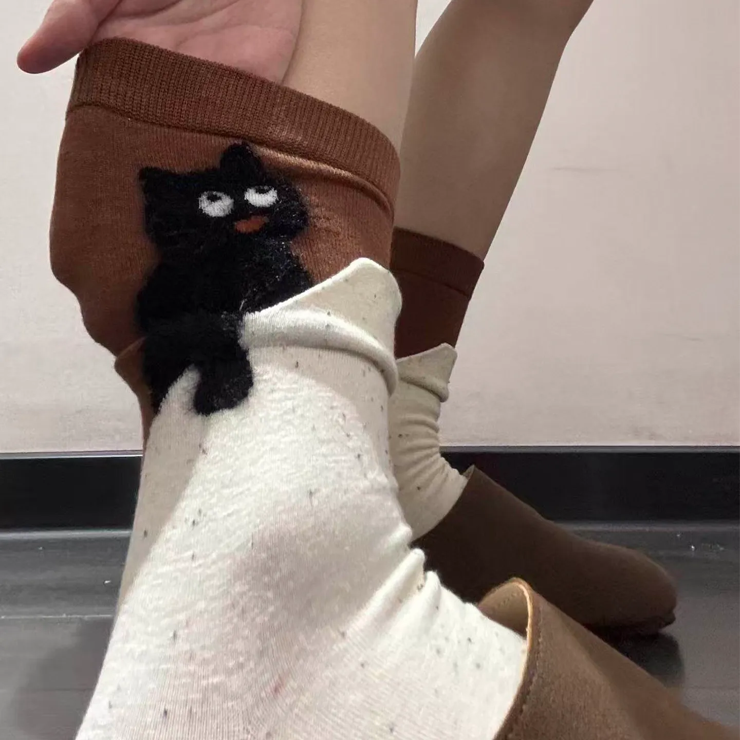 Peekaboo Black Cat Socks-Unique & Thoughtful Gifts for Meaningful Moments Peekaboo Black Cat Socks-Step into comfort with these adorable cat peeking ankle socks