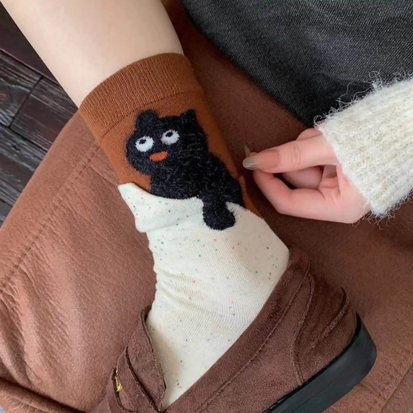 Peekaboo Black Cat Socks-Unique & Thoughtful Gifts for Meaningful Moments Peekaboo Black Cat Socks-Step into comfort with these adorable cat peeking ankle socks