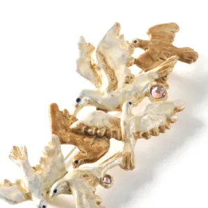 Doves Hair Clip-This elegant doves and star hair clip is a truly unique object