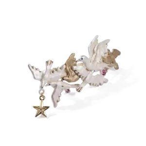 Doves Hair Clip-This elegant doves and star hair clip is a truly unique object
