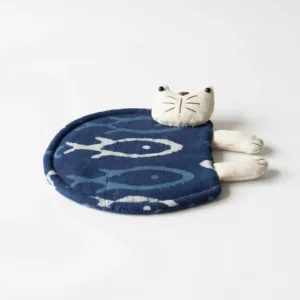 Tie-Dye Cat Coaster-This charming tie-dye cat coaster protects your surfaces with playful style.