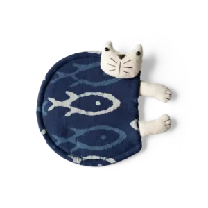 Tie-Dye Cat Coaster-This charming tie-dye cat coaster protects your surfaces with playful style.