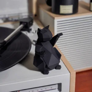 Balck Cat Car Accessory-A sleek, geometric reimagining of the classic beckoning cat.