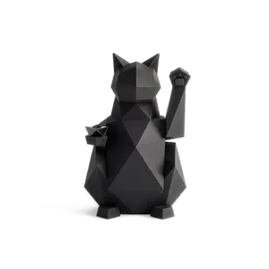 Balck Cat Car Accessory-A sleek, geometric reimagining of the classic beckoning cat.