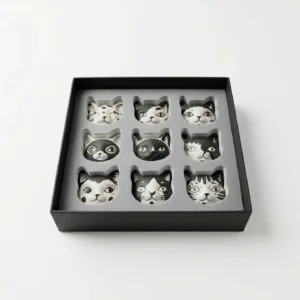 Cats Fridge Magnet-Transform your kitchen into a feline sanctuary with these nine hand-painted ceramic magnets.