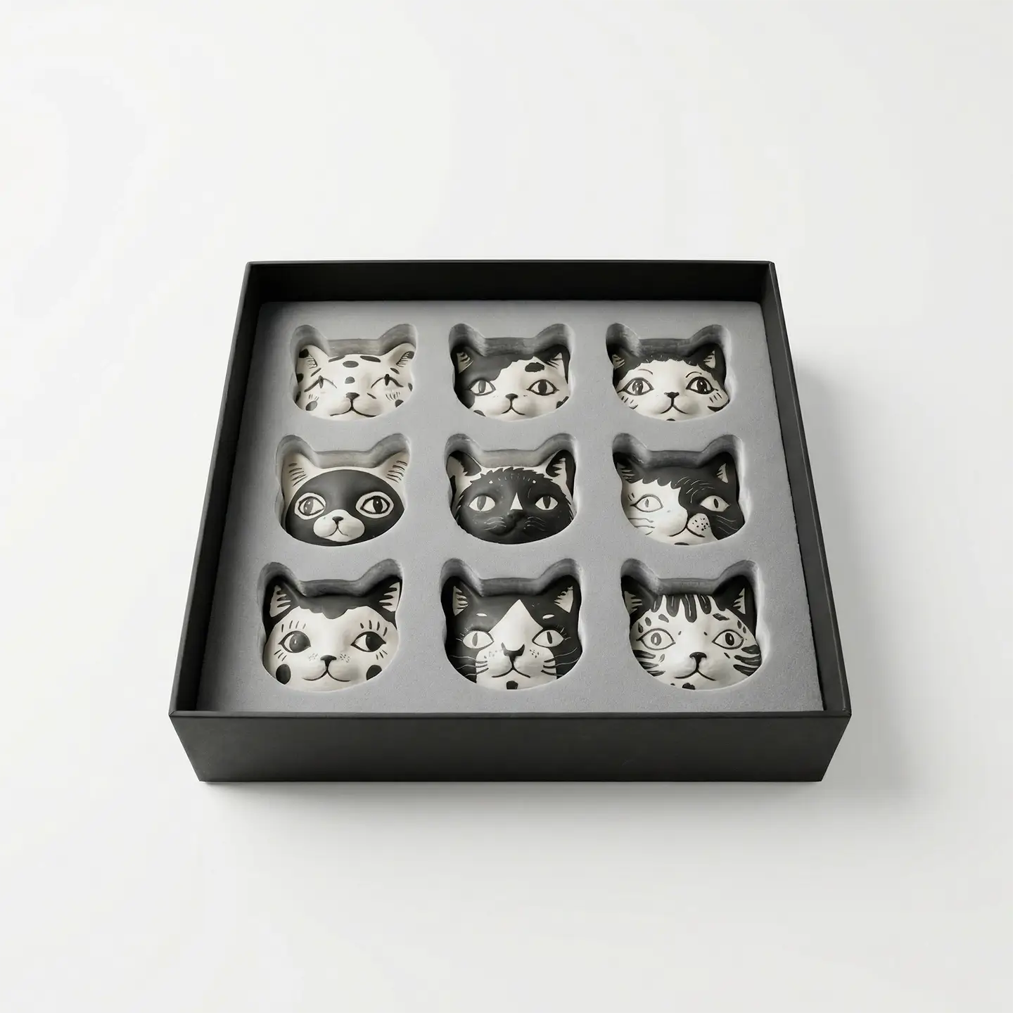 Cats Fridge Magnet-Unique & Thoughtful Gifts for Meaningful Moments Cats Fridge Magnet-Transform your kitchen into a feline sanctuary with these nine hand-painted ceramic magnets.